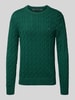 Tommy Hilfiger Regular fit gebreide pullover van zuiver katoen Flessengroen