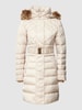 Guess Lange donsjas met imitatiebont, model 'Lolie' Ecru