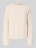 Oui Regular Fit Pullover aus reiner Baumwolle Modell 'Riya' Weiss