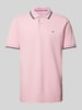 Fynch-Hatton Regular Fit Poloshirt mit Kontraststreifen Rosa