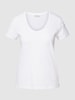 Marc O'Polo T-shirt met geribde ronde hals Wit