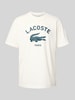 Lacoste Regular Fit T-Shirt aus reiner Baumwolle Offwhite