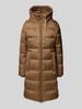 Marc O'Polo Płaszcz puchowy o kroju shaped fit z kapturem Camel