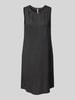 Marc Cain Knielanges Leinenkleid mit Label-Applikation Black