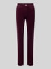 Christian Berg Woman straight fit jeans van katoenmix in corduroy look Bordeaux