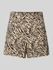 Pieces High Waist Shorts aus Viskose mit Animal-Print Modell 'NYA' Sand