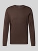 RAGMAN Longsleeve z czystej bawełny o kroju regular fit Model 'Pima' Ciemnobrązowy