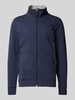 Tom Tailor Regular Fit Sweatjacke mit Stehkragen und gummiertem Logo-Print Marine