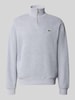 Lacoste Regular Fit Troyer aus reiner Baumwolle Hellgrau