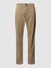 BOSS Orange Tapered fit chino met Franse steekzakken Beige