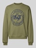 Lacoste Sweatshirt mit Label-Print Oliv