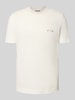 Emporio Armani T-Shirt mit Label-Stitching und Rundhalsausschnitt Offwhite