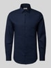 s.Oliver BLACK LABEL Shaped Fit Businesshemd aus Baumwoll-Stretch Marine