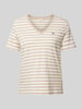 Gant T-Shirt mit Label-Stitching Sand