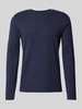 MCNEAL Longsleeve mit geripptem Rundhalsausschnitt Dunkelblau Melange