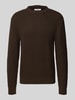 SELECTED HOMME Regular fit gebreide pullover van puur biologisch katoen, model 'TOM' Chocoladebruin
