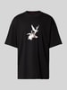 HUGO T-Shirt mit Motiv-Print Modell 'Asil' Black