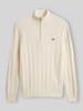 GANT Schipperstrui met half-zip Offwhite