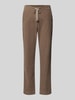 TONI Spodnie o skróconym kroju z elastycznym pasem model ‘sue’ Szarobrązowy