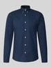 Lindbergh Regular Fit Freizeithemd aus Baumwoll-Mix Modell 'Oxford' Marine