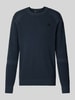 G-Star Raw Sweter z dzianiny z wyhaftowanym logo Ciemnoniebieski