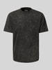 Scotch & Soda T-Shirt mit geripptem Rundhalsausschnitt Black