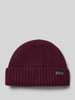 Barbour Beanie mit Logo-Patch Bordeaux