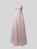 Luxuar Abendkleid mit tiefem Herz-Ausschnitt Mauve