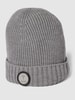 JOOP! Collection Beanie mit Label-Patch Modell 'Francis' Hellgrau