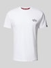 Alpha Industries T-Shirt mit Label-Print Weiss