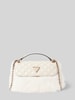 Guess Handtasche mit Label-Applikation Modell 'LISE' Ecru