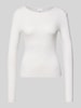 Gina Tricot Bluzka z długim rękawem z dekoltem okrągłym Jasnoszary melanż