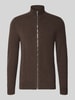 Profuomo Jacke aus Baumwoll-Mix in Strick-Optik Beige
