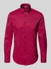 Jake*s Slim Fit Business-Hemd mit Kentkragen Bordeaux