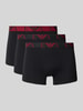 Emporio Armani Trunks mit elastischem Logo-Bund im 3er-Pack Black