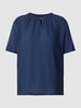 More & More T-shirt met plooien Marineblauw