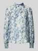 Jake*s Collection Bluse mit Smok-Details Rauchblau