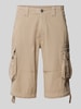 Alpha Industries Korte regular fit cargobroek met tunnelkoordjes, model 'JET SHORT' Zand