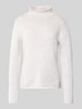 Fynch-Hatton Gebreide pullover van lanawol met opstaande kraag Lichtgrijs gemêleerd