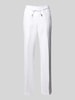 Brax Straight leg linnen broek met strikceintuur, model 'STYLE.FARINA' Wit