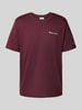 CHAMPION T-shirt met logostitchings en ronde hals Bordeaux