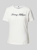 Tommy Hilfiger T-Shirt mit Label-Stitching Ecru