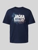 Jack & Jones T-shirt z nadrukiem z logo Ciemnoniebieski