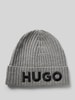 HUGO Beanie met labeldetail Middengrijs