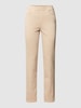 Marc Cain Slim fit jeans met elastische band met logo, model 'SIENA' Zand
