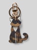 Seidenfelt Sleutelhanger met structuurmotief, model 'My CAT' Middenbruin