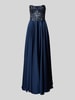 Laona Abendkleid mit Pailletten und Perlen Dunkelblau