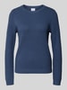 Vila Strickpullover mit gerippten Abschlüssen Modell 'dalo' Rauchblau