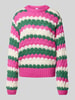 YAS Strickpullover mit Zopfmuster Modell 'BUBBA' Pink