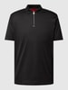 HUGO Poloshirt met korte ritssluiting Zwart